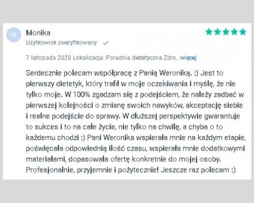 Opinie - psychodietetyk Kraków